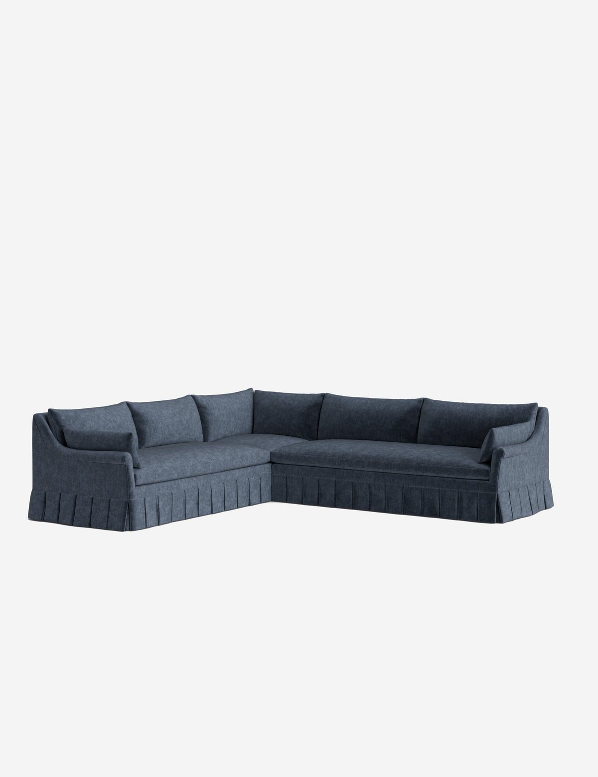 Portola Rolled Arm Luxe Depth Pleated Corner Sectional Sofa
