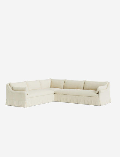 Portola Rolled Arm Luxe Depth Pleated Corner Sectional Sofa
