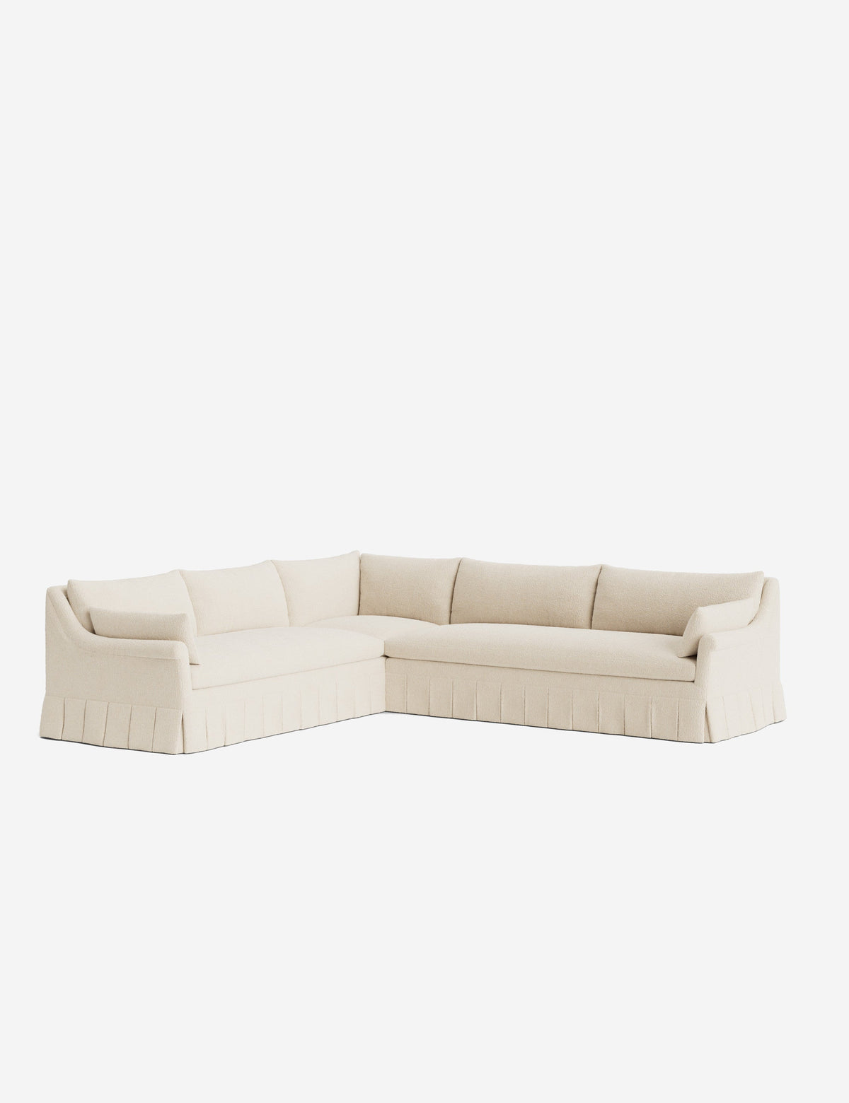 Portola Rolled Arm Luxe Depth Pleated Corner Sectional Sofa