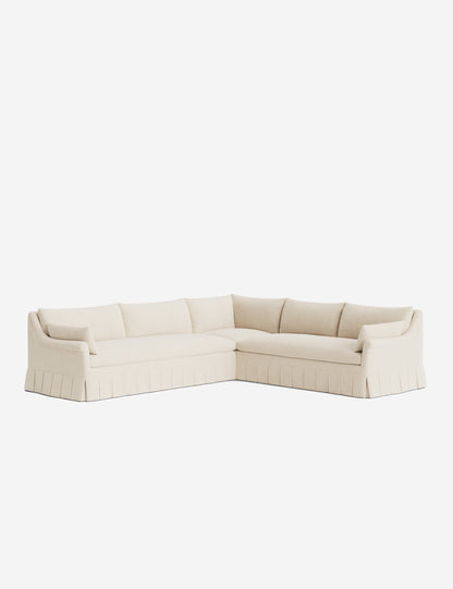 Portola Rolled Arm Luxe Depth Pleated Corner Sectional Sofa