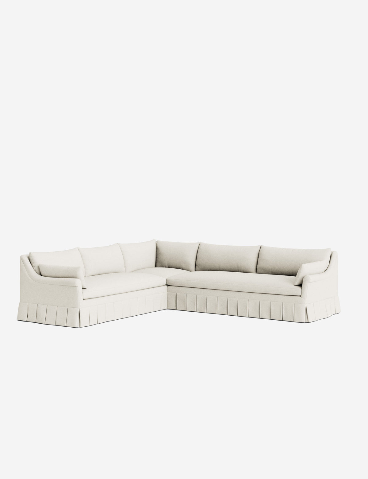 Portola Rolled Arm Luxe Depth Pleated Corner Sectional Sofa