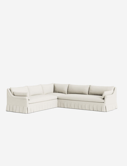 Portola Rolled Arm Luxe Depth Pleated Corner Sectional Sofa