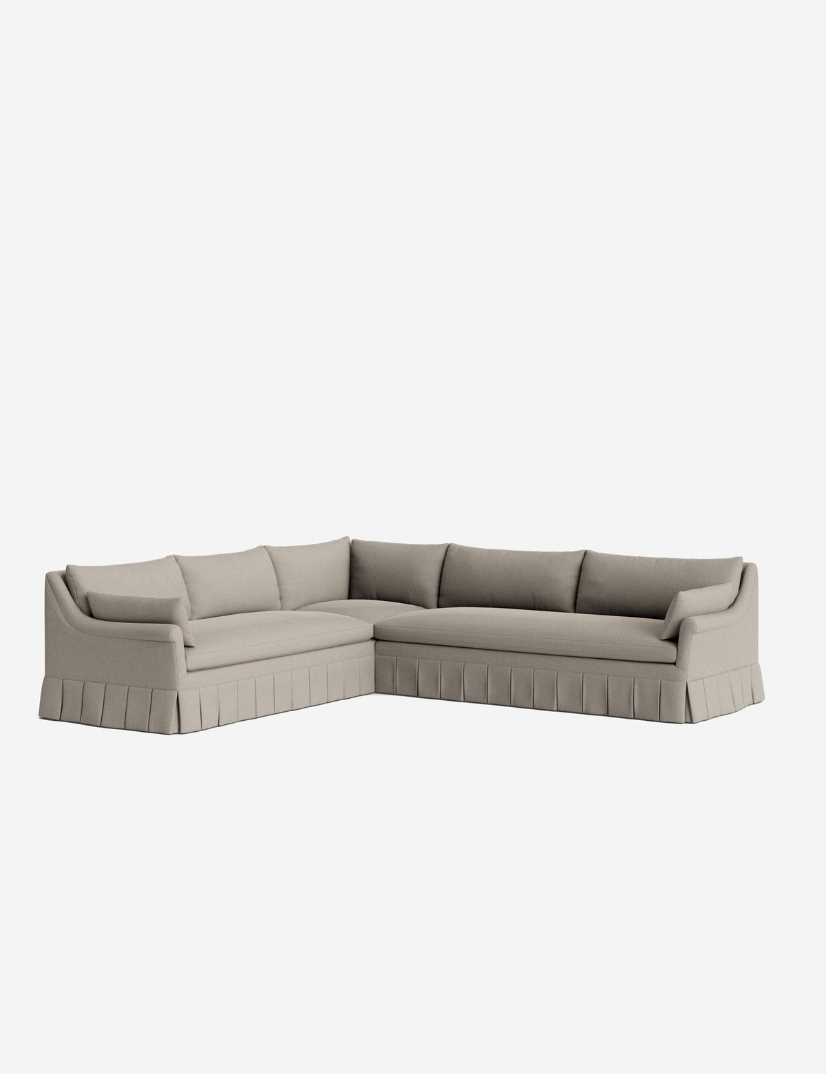 Portola Rolled Arm Luxe Depth Pleated Corner Sectional Sofa