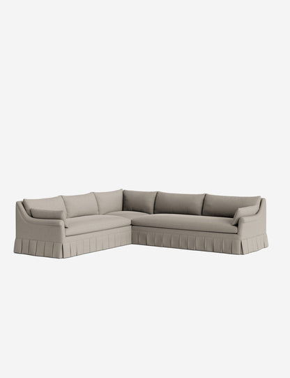 Portola Rolled Arm Luxe Depth Pleated Corner Sectional Sofa