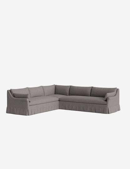 Portola Rolled Arm Luxe Depth Pleated Corner Sectional Sofa