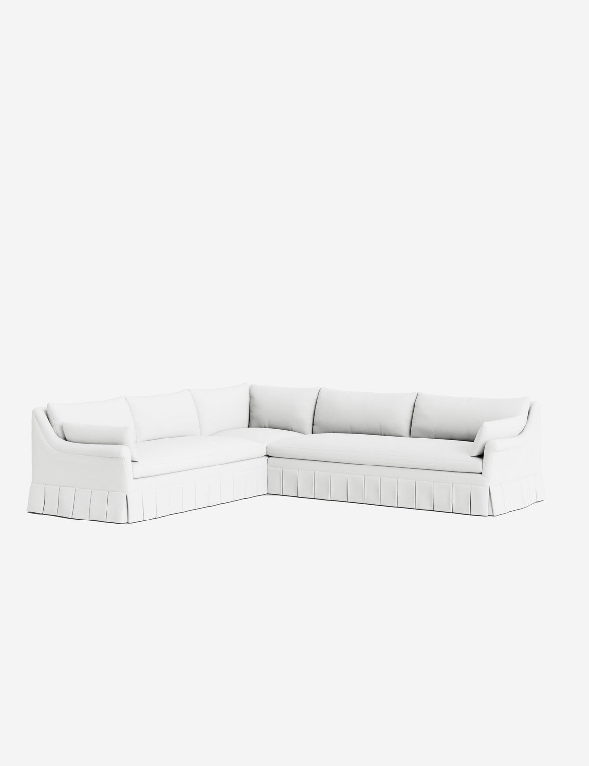 Portola Rolled Arm Luxe Depth Pleated Corner Sectional Sofa