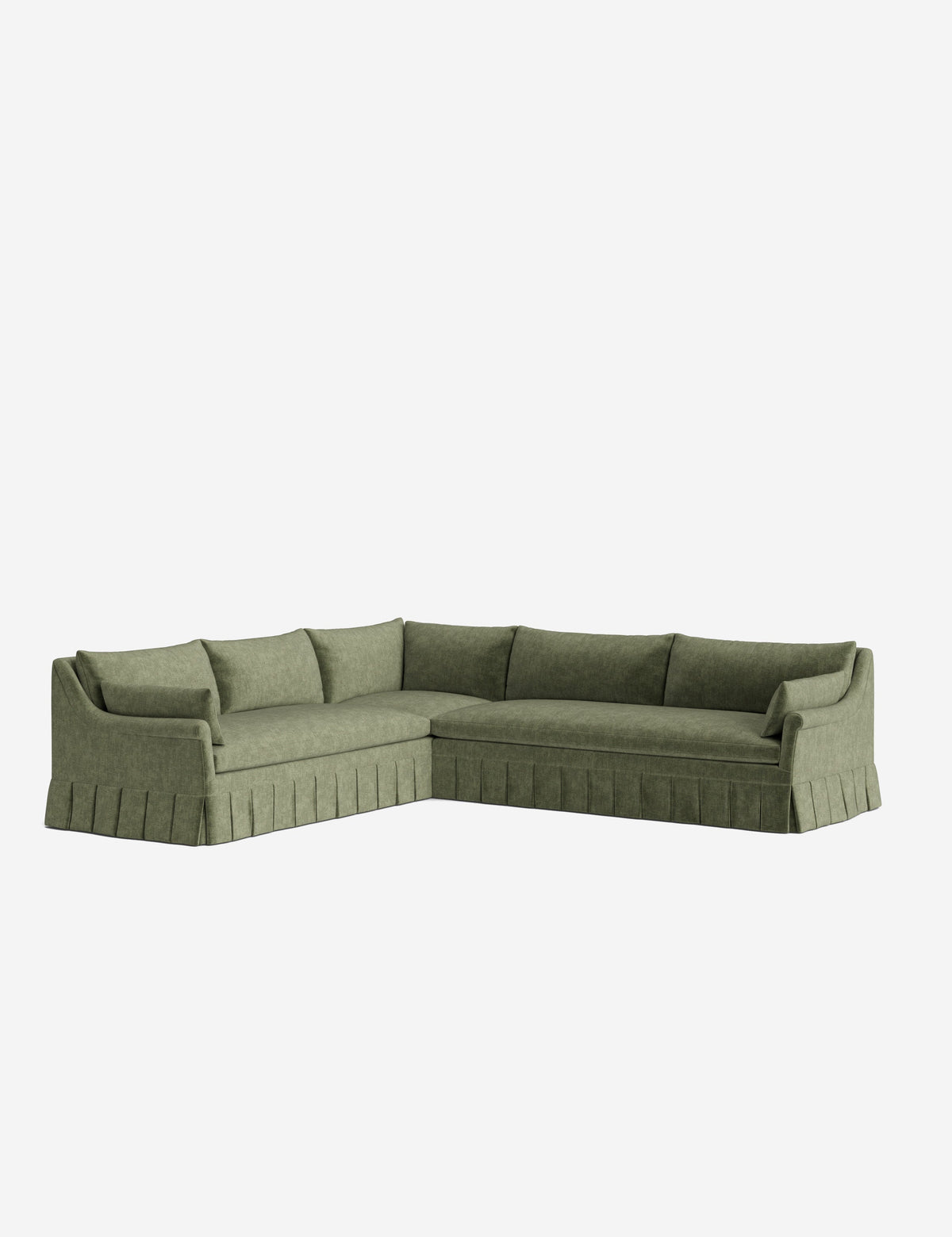 Portola Rolled Arm Luxe Depth Pleated Corner Sectional Sofa