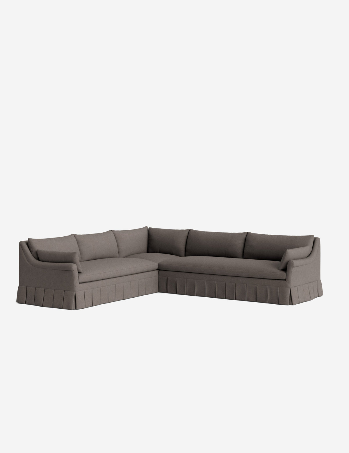 Portola Rolled Arm Luxe Depth Pleated Corner Sectional Sofa