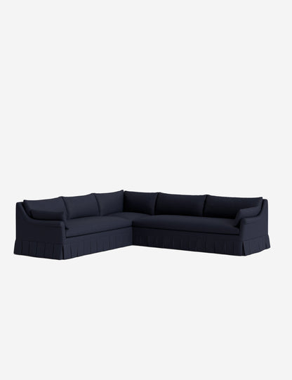 Portola Rolled Arm Luxe Depth Pleated Corner Sectional Sofa