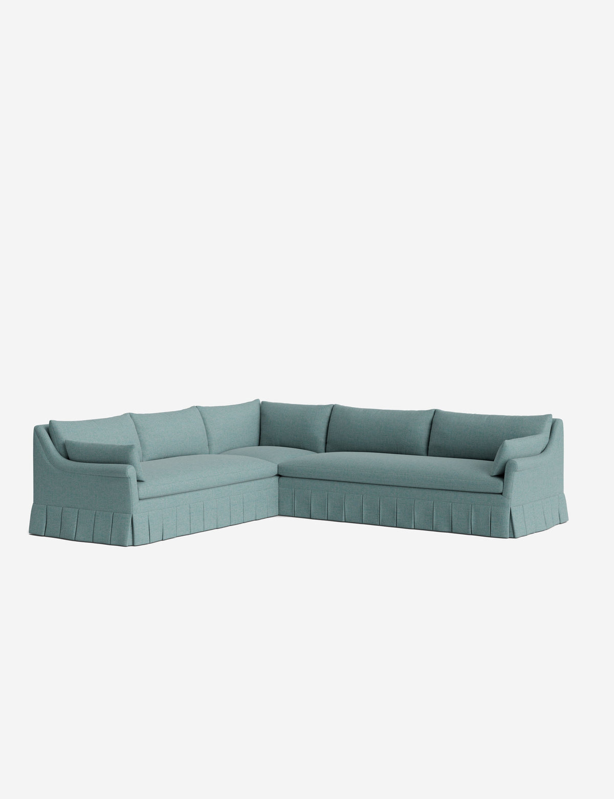 Portola Rolled Arm Luxe Depth Pleated Corner Sectional Sofa