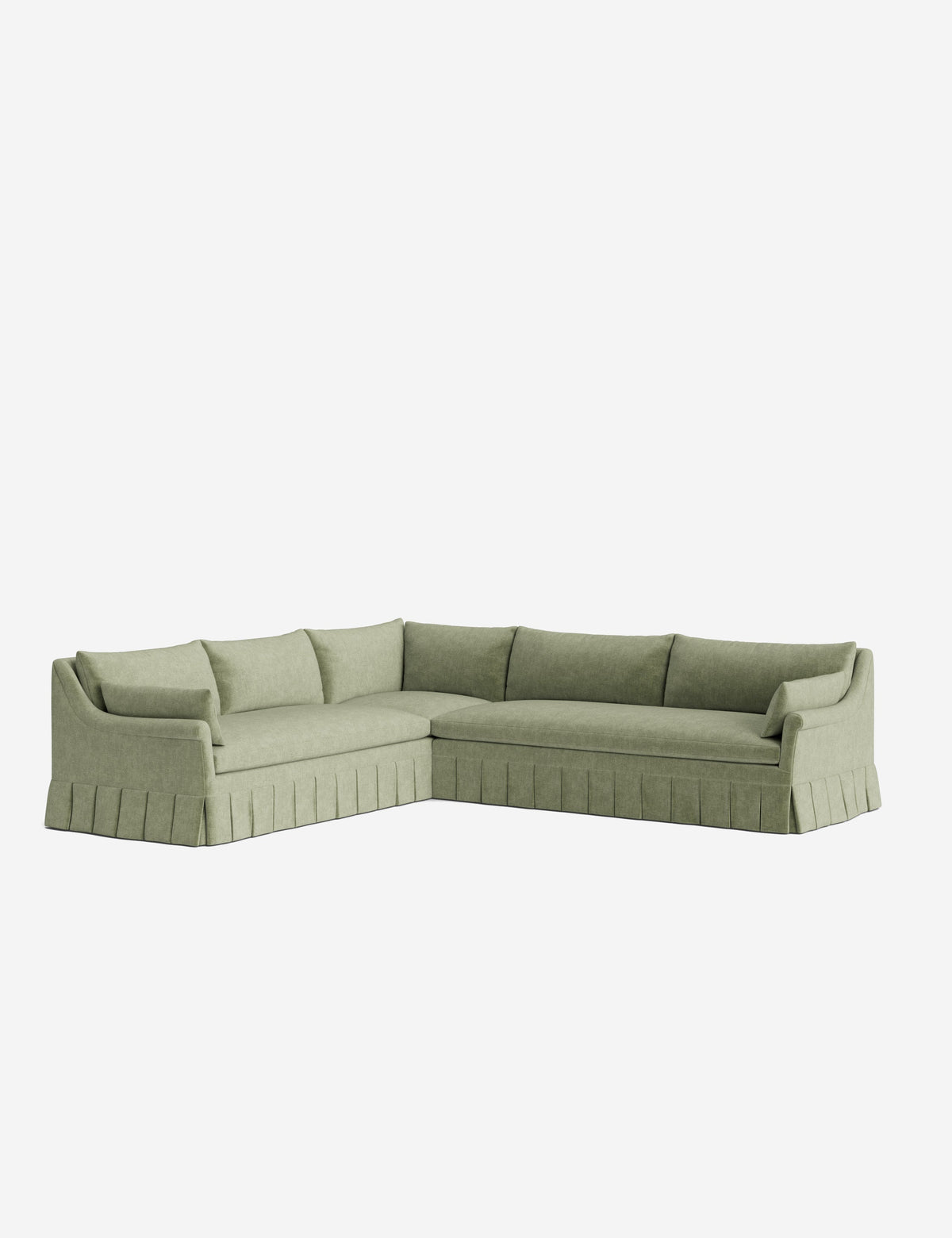 Portola Rolled Arm Luxe Depth Pleated Corner Sectional Sofa