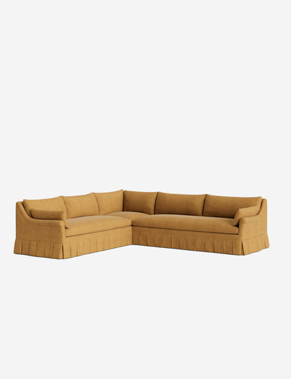Portola Rolled Arm Luxe Depth Pleated Corner Sectional Sofa
