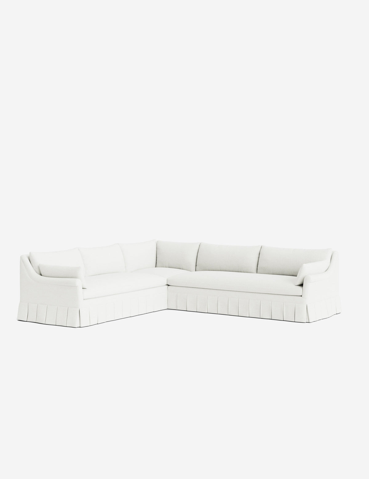 Portola Rolled Arm Luxe Depth Pleated Corner Sectional Sofa