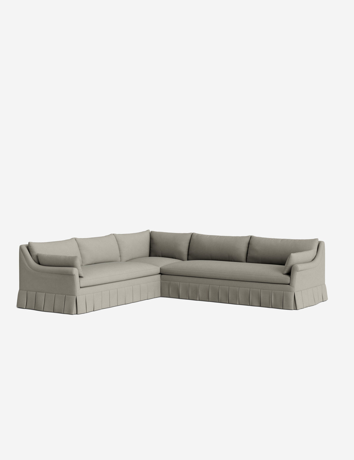 Portola Rolled Arm Luxe Depth Pleated Corner Sectional Sofa