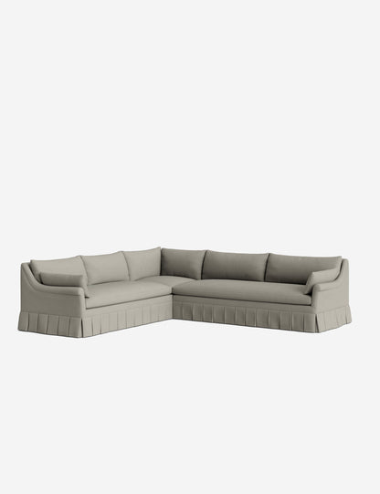 Portola Rolled Arm Luxe Depth Pleated Corner Sectional Sofa