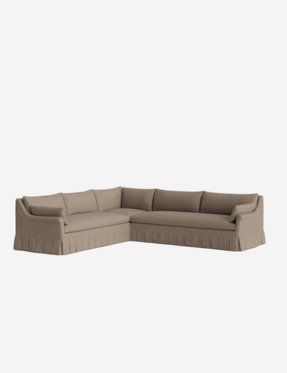 Portola Rolled Arm Luxe Depth Pleated Corner Sectional Sofa