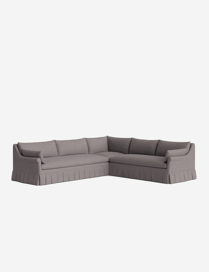Portola Rolled Arm Luxe Depth Pleated Corner Sectional Sofa