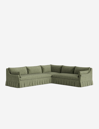 Portola Rolled Arm Luxe Depth Pleated Corner Sectional Sofa
