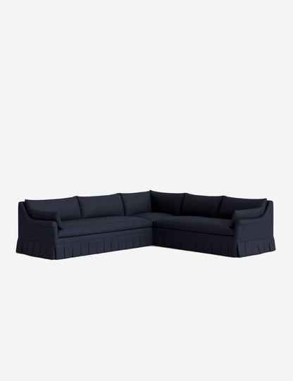 Portola Rolled Arm Luxe Depth Pleated Corner Sectional Sofa