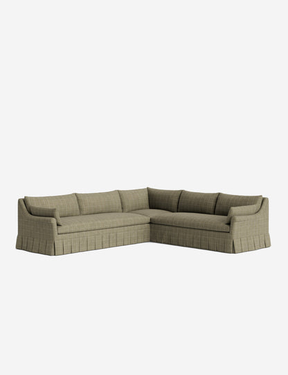 Portola Rolled Arm Luxe Depth Pleated Corner Sectional Sofa
