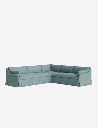 Portola Rolled Arm Luxe Depth Pleated Corner Sectional Sofa