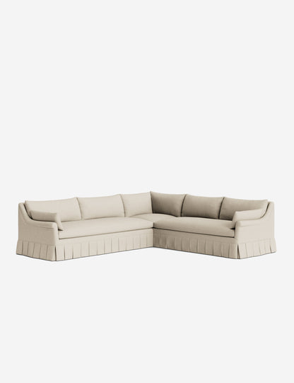 Portola Rolled Arm Luxe Depth Pleated Corner Sectional Sofa