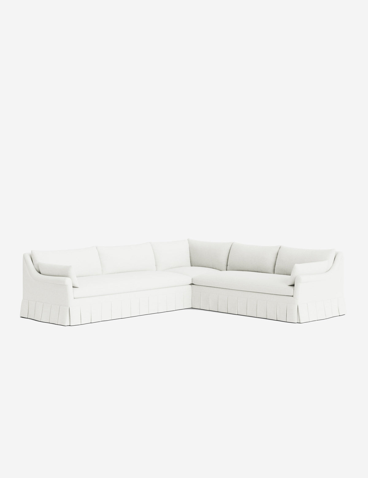 Portola Rolled Arm Luxe Depth Pleated Corner Sectional Sofa