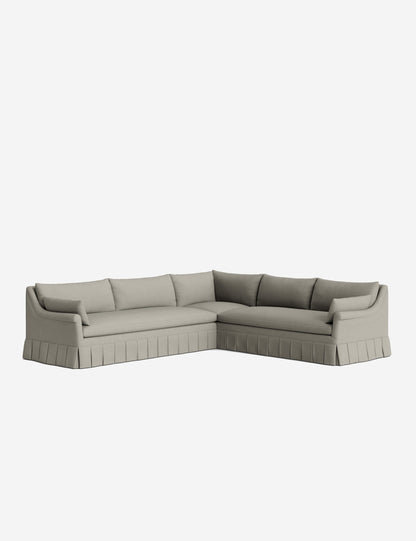Portola Rolled Arm Luxe Depth Pleated Corner Sectional Sofa