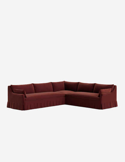Portola Rolled Arm Luxe Depth Pleated Corner Sectional Sofa