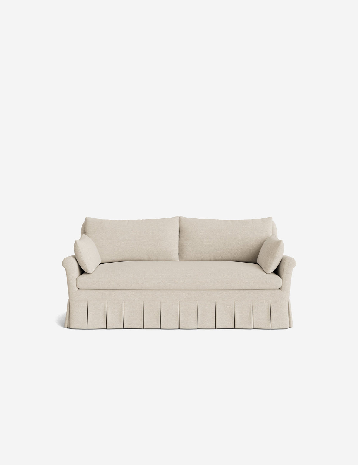 Portola Rolled Arm Luxe Depth Pleated Sofa