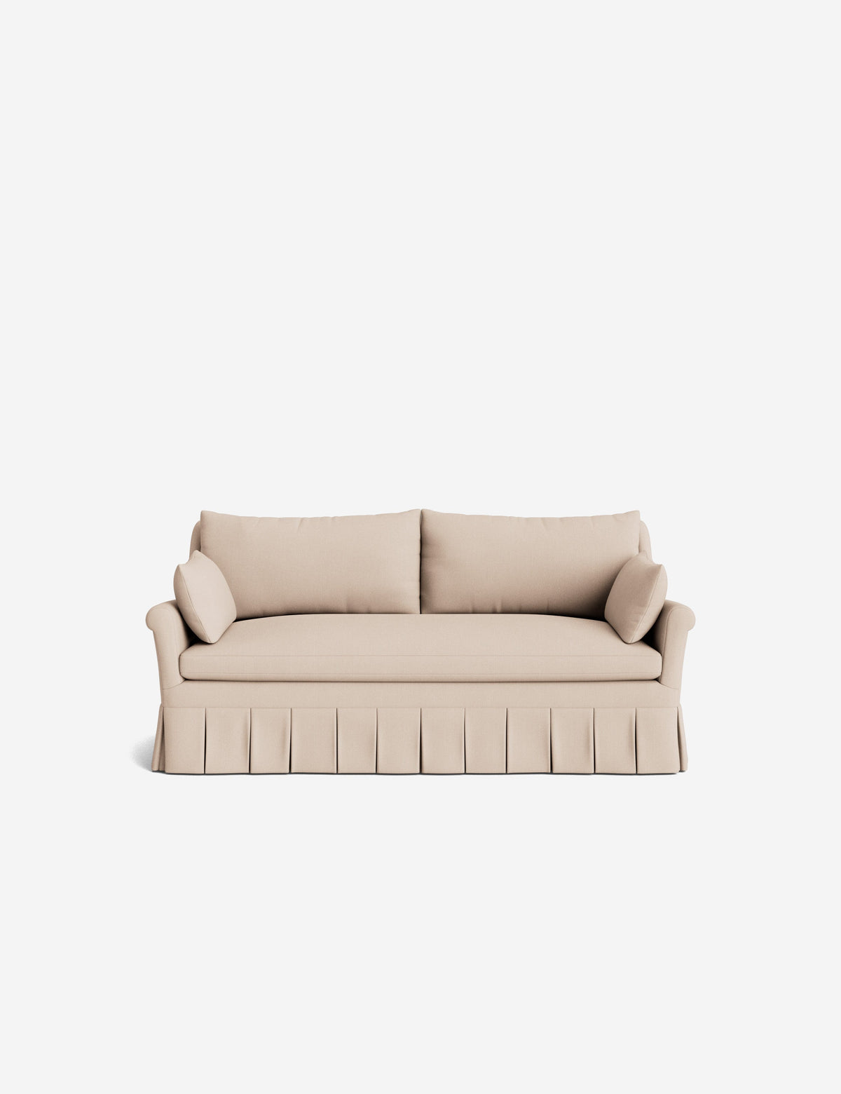 Portola Rolled Arm Luxe Depth Pleated Sofa