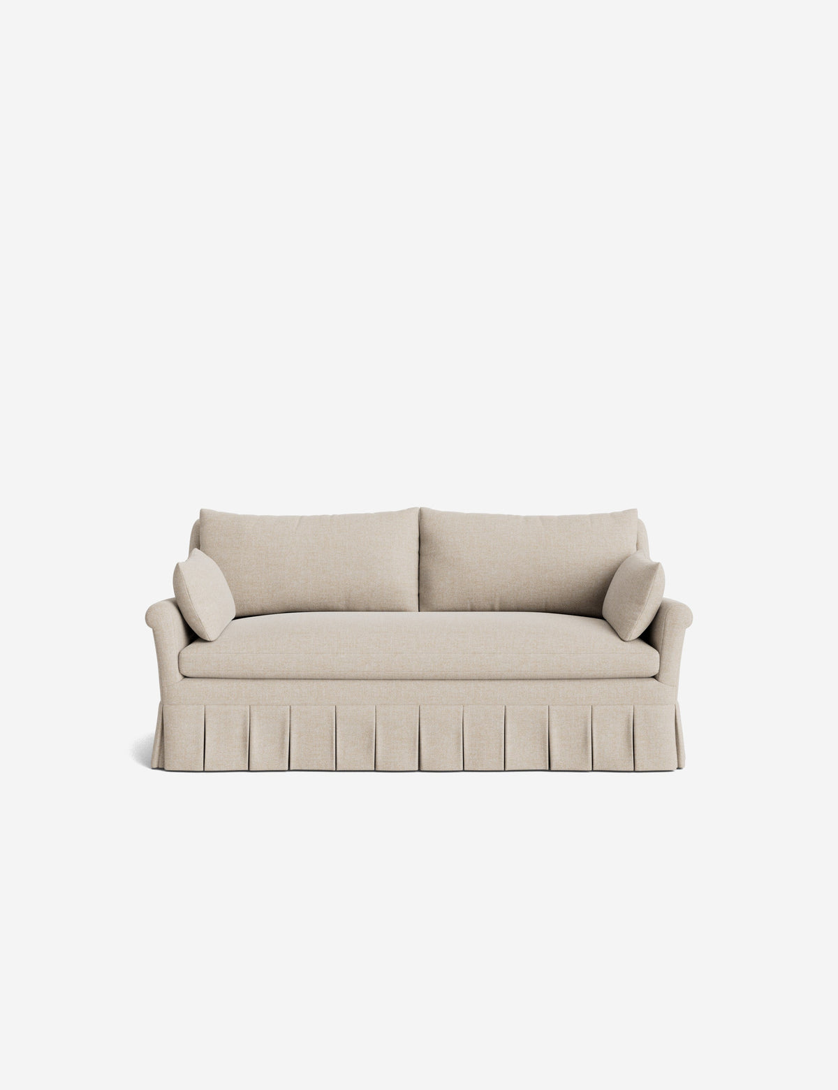 Portola Rolled Arm Luxe Depth Pleated Sofa