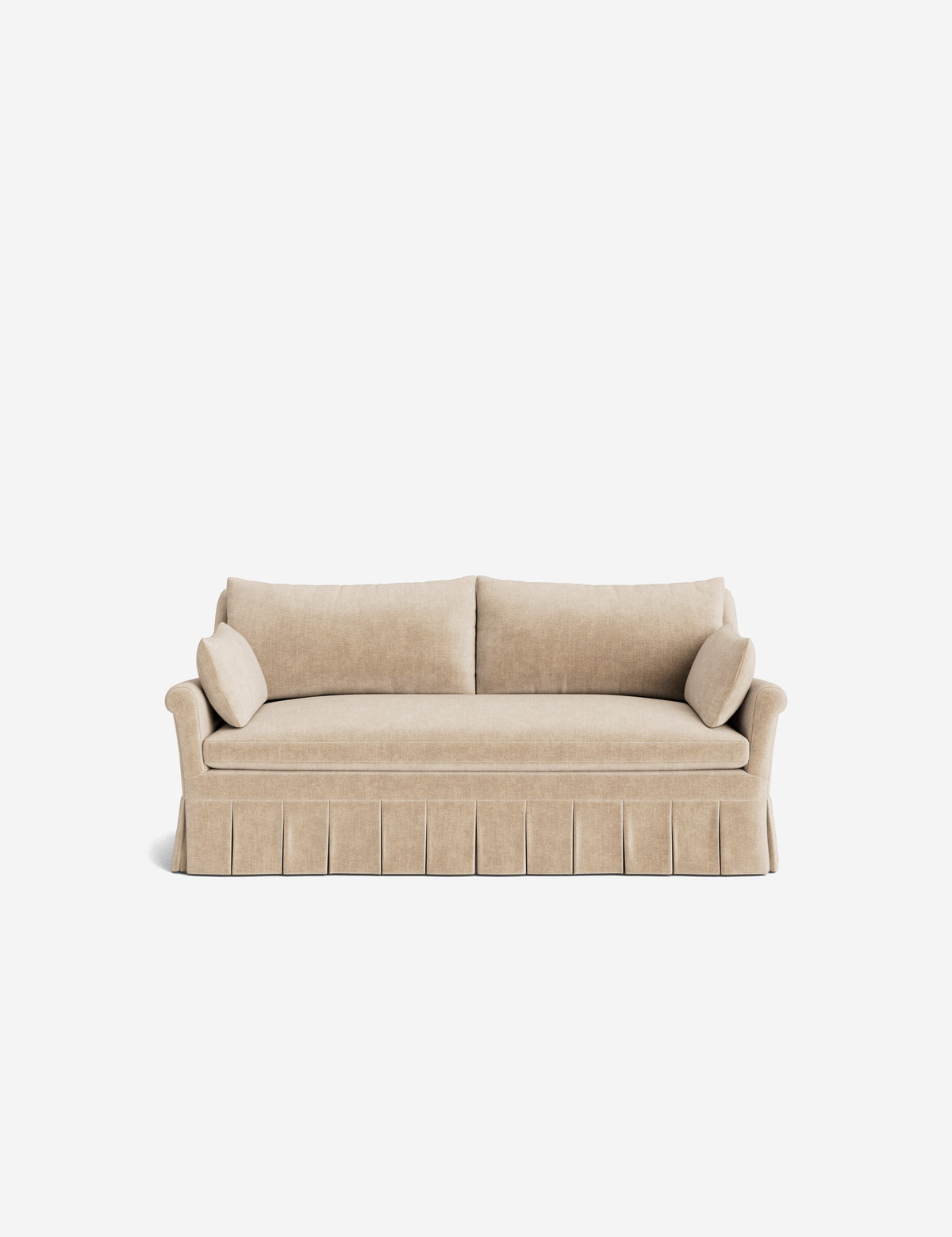 Portola Rolled Arm Luxe Depth Pleated Sofa