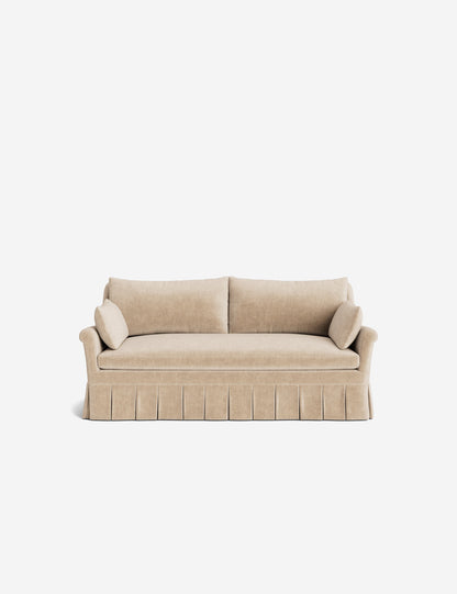 Portola Rolled Arm Luxe Depth Pleated Sofa