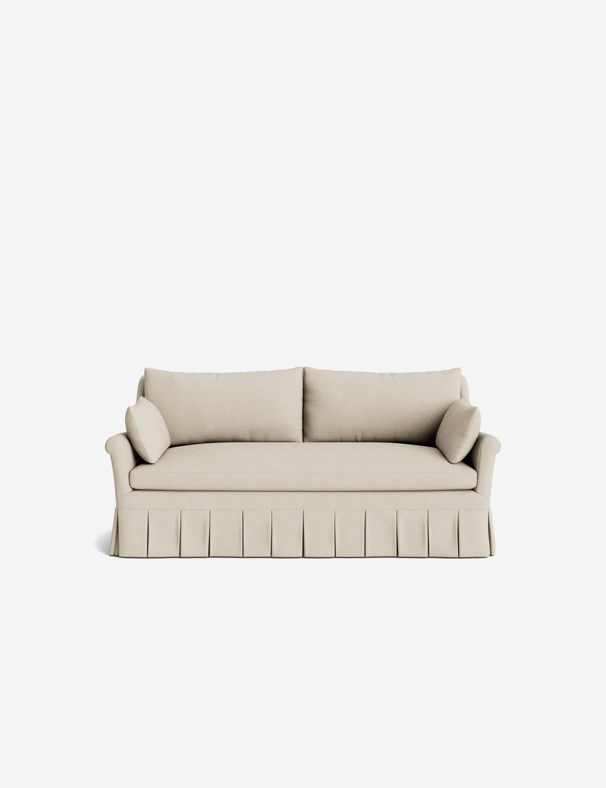 Portola Rolled Arm Luxe Depth Pleated Sofa