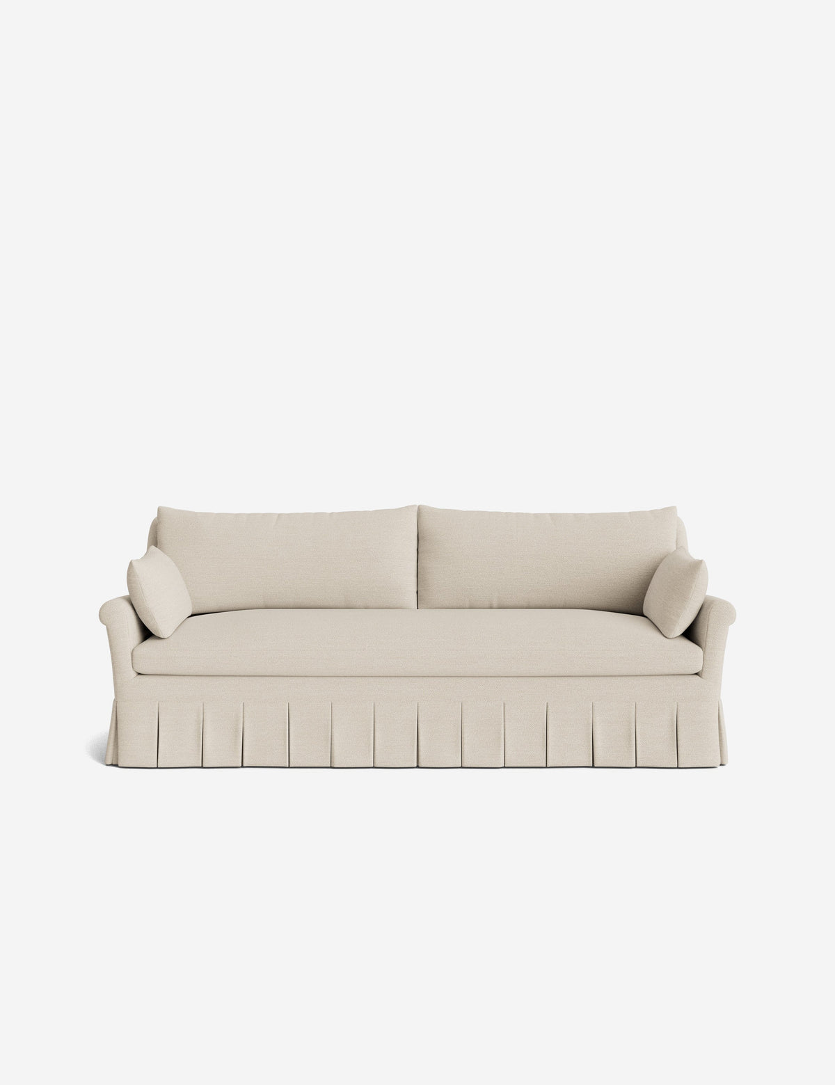 Portola Rolled Arm Luxe Depth Pleated Sofa