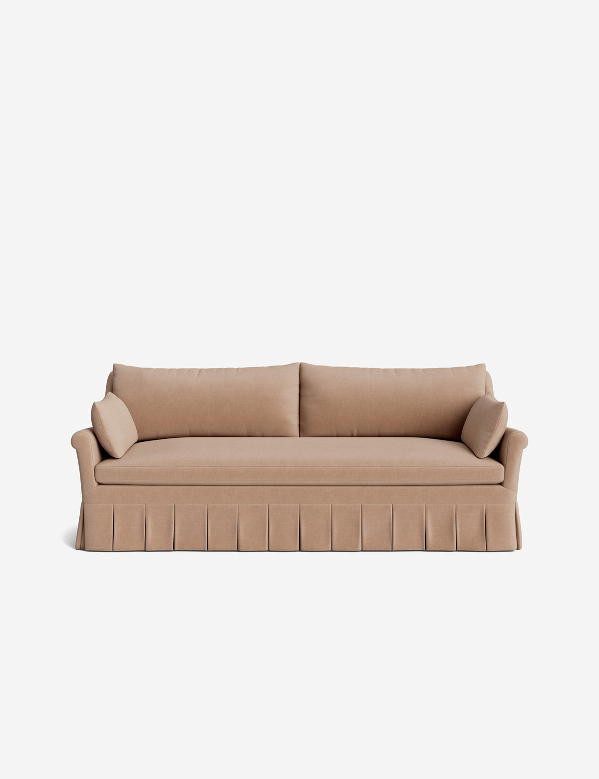 Portola Rolled Arm Luxe Depth Pleated Sofa