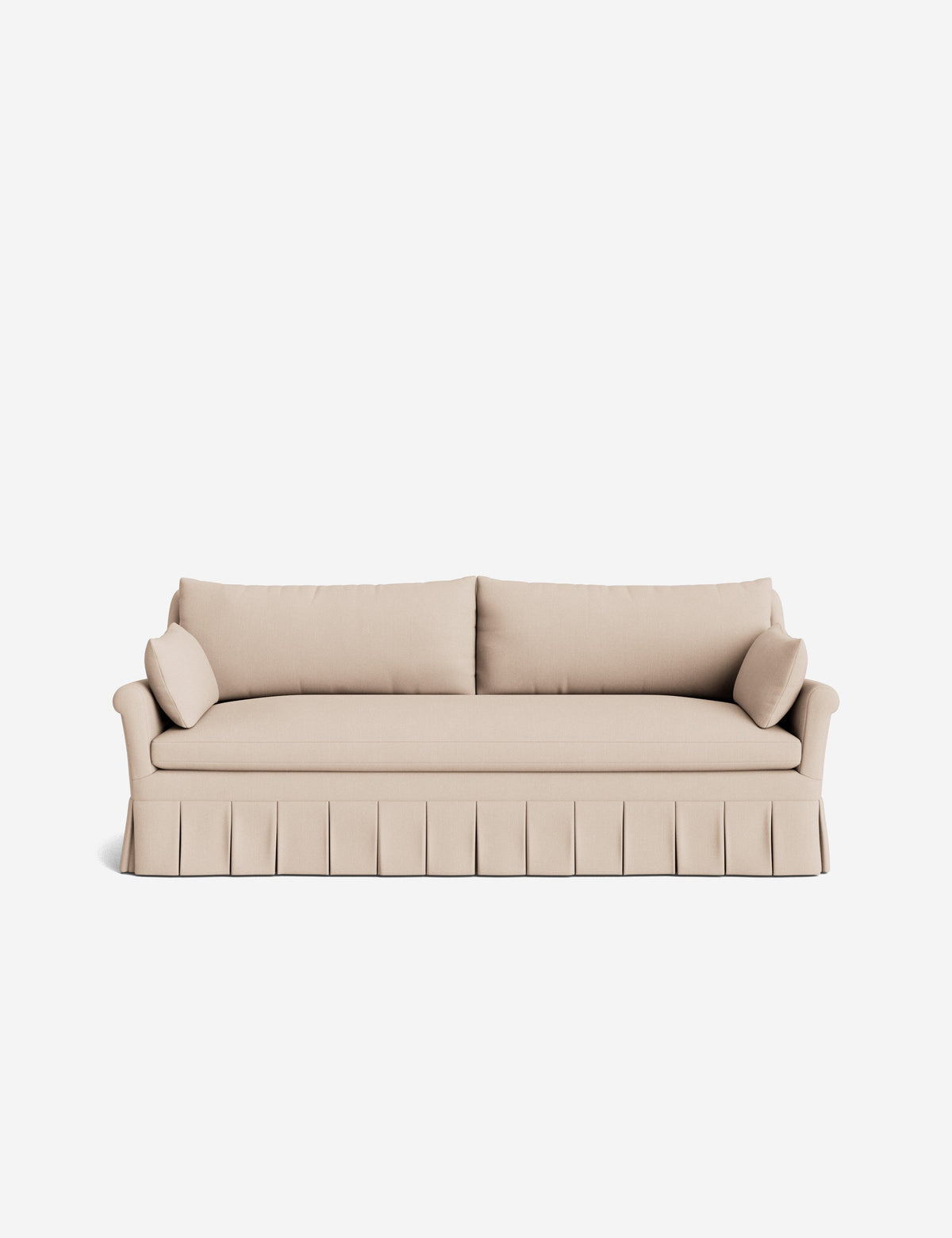 Portola Rolled Arm Luxe Depth Pleated Sofa