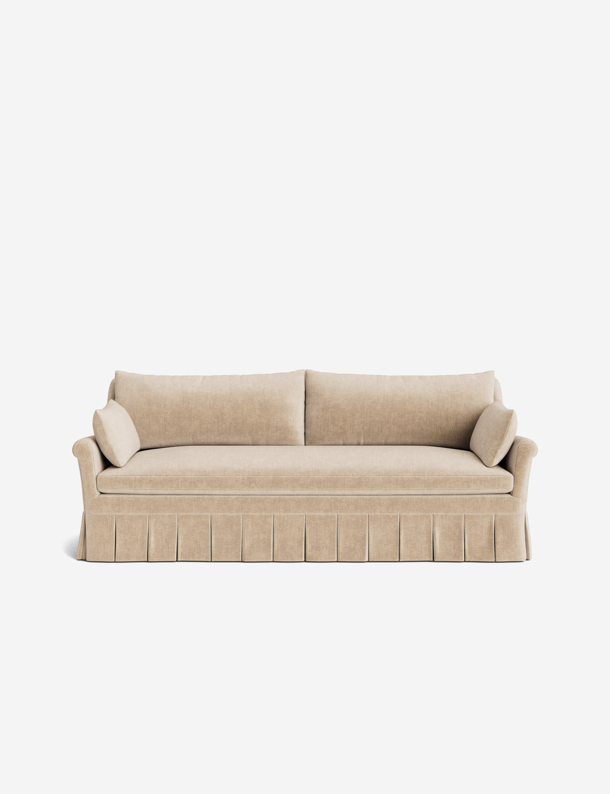 Portola Rolled Arm Luxe Depth Pleated Sofa