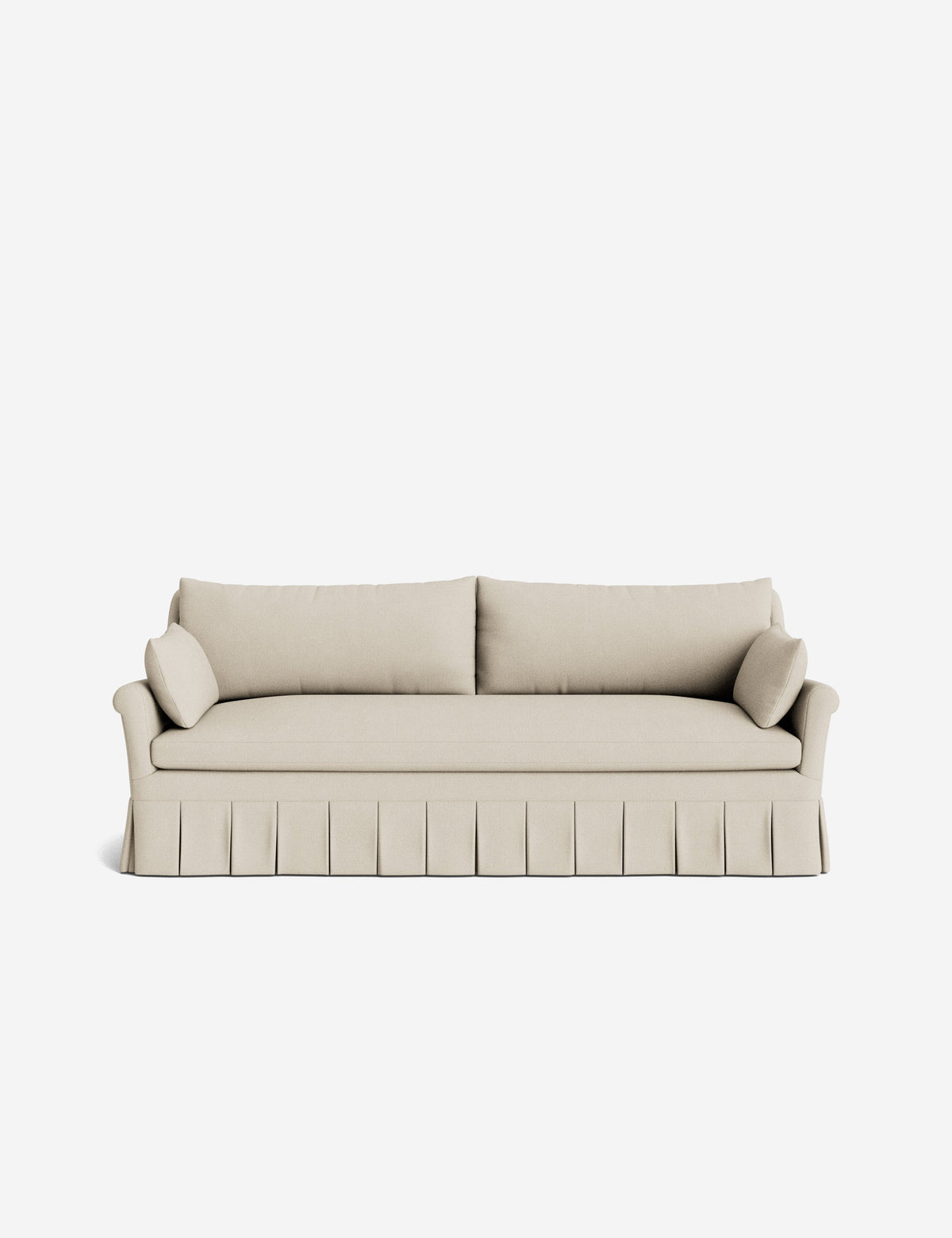 Portola Rolled Arm Luxe Depth Pleated Sofa
