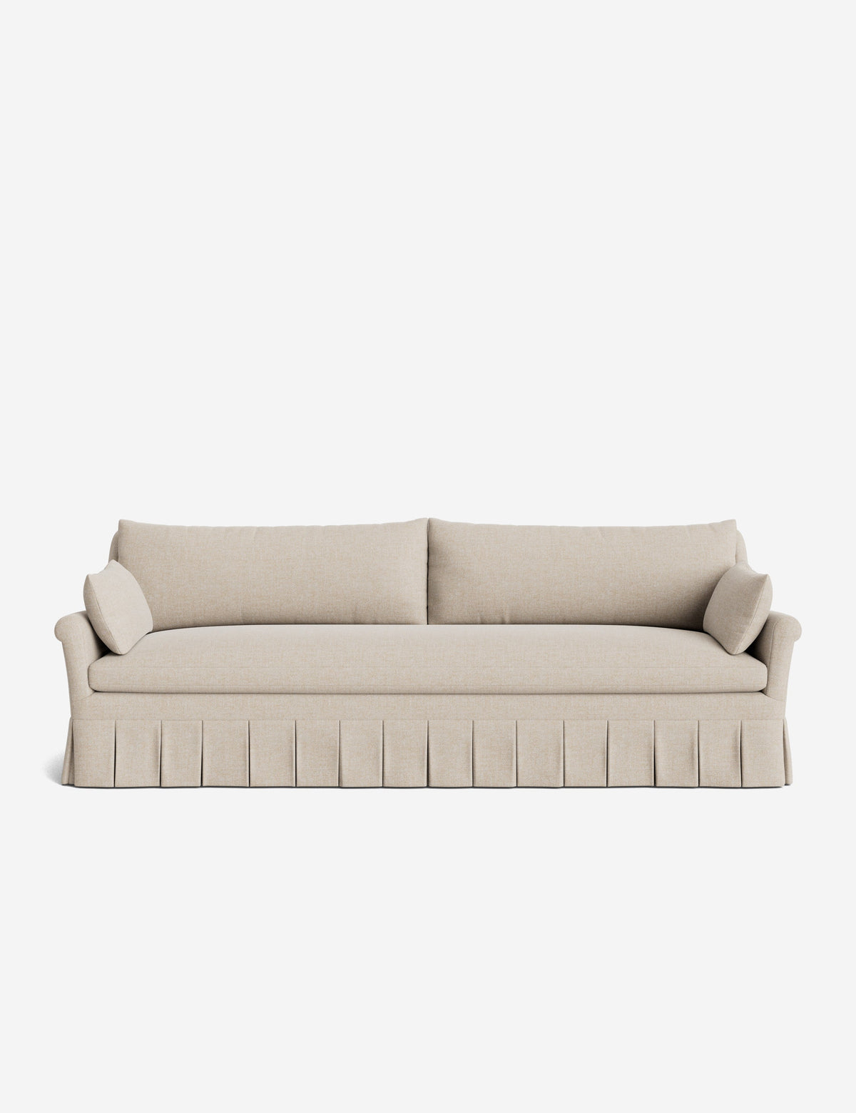 Portola Rolled Arm Luxe Depth Pleated Sofa