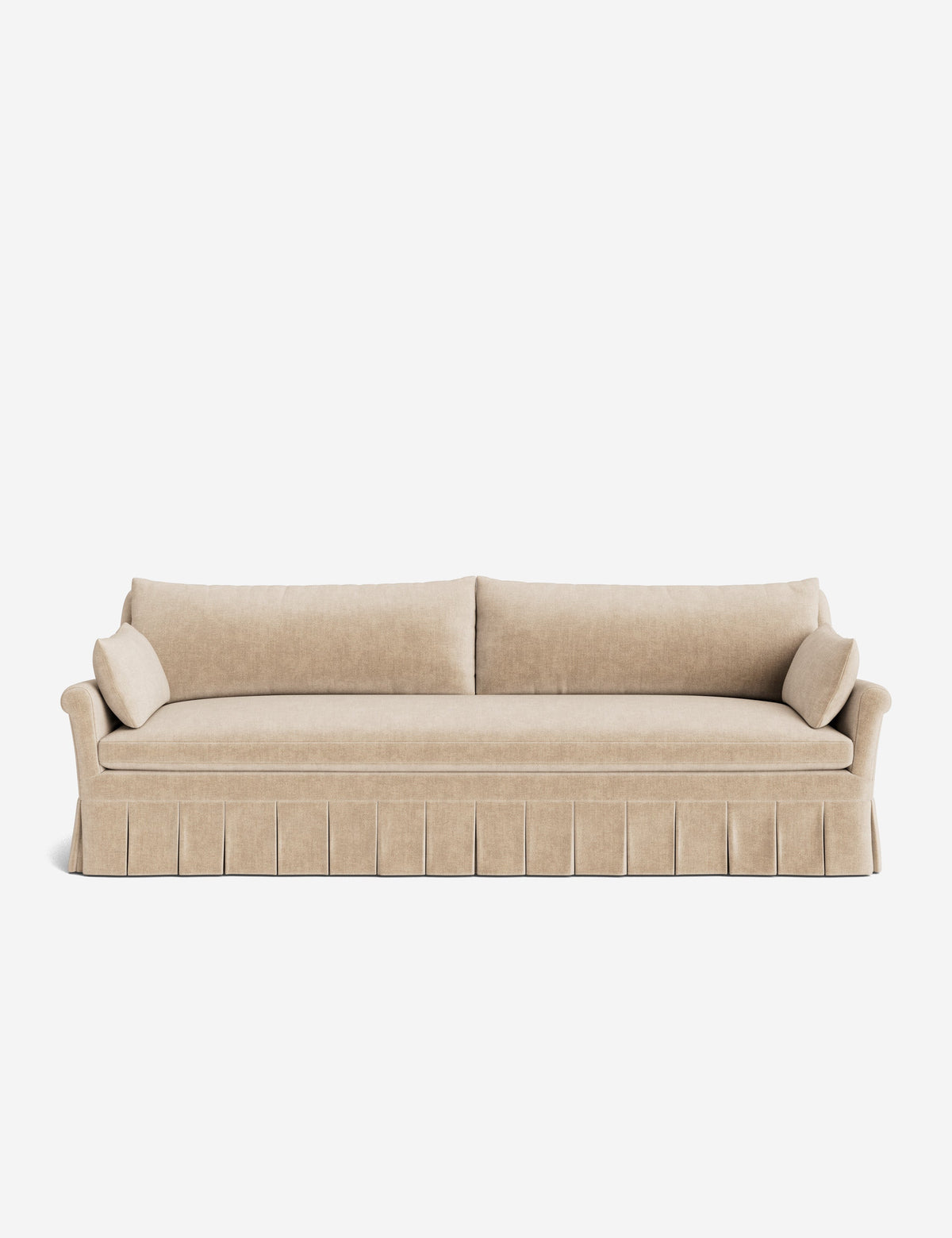Portola Rolled Arm Luxe Depth Pleated Sofa