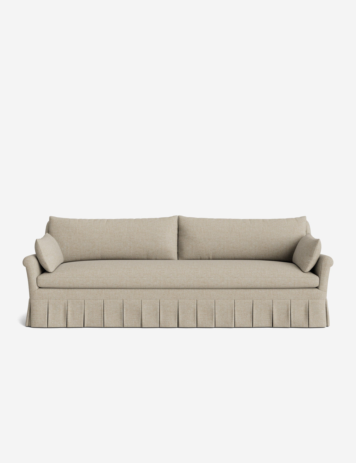 Portola Rolled Arm Luxe Depth Pleated Sofa