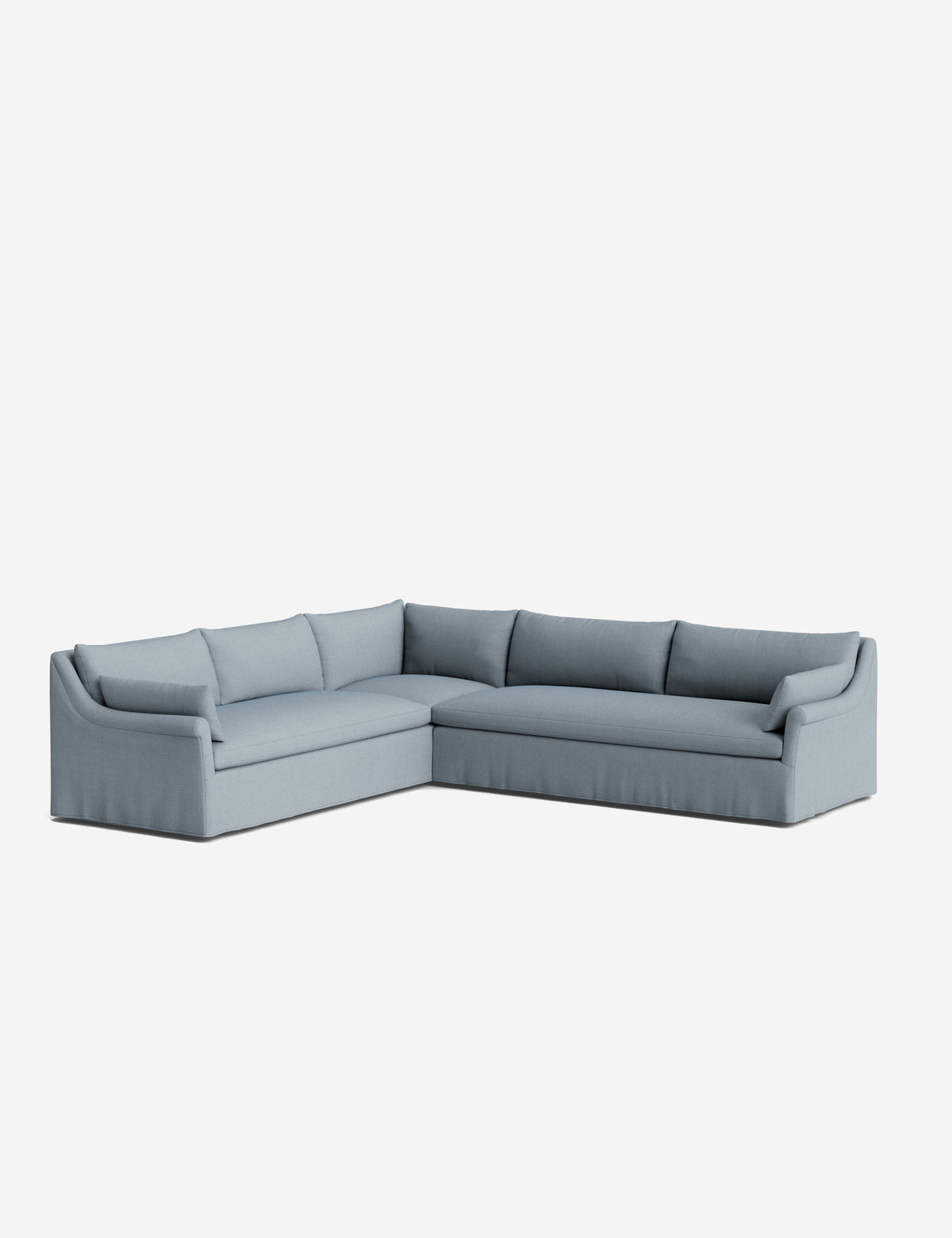 Portola Rolled Arm Luxe Depth Slipcover Corner Sectional Sofa
