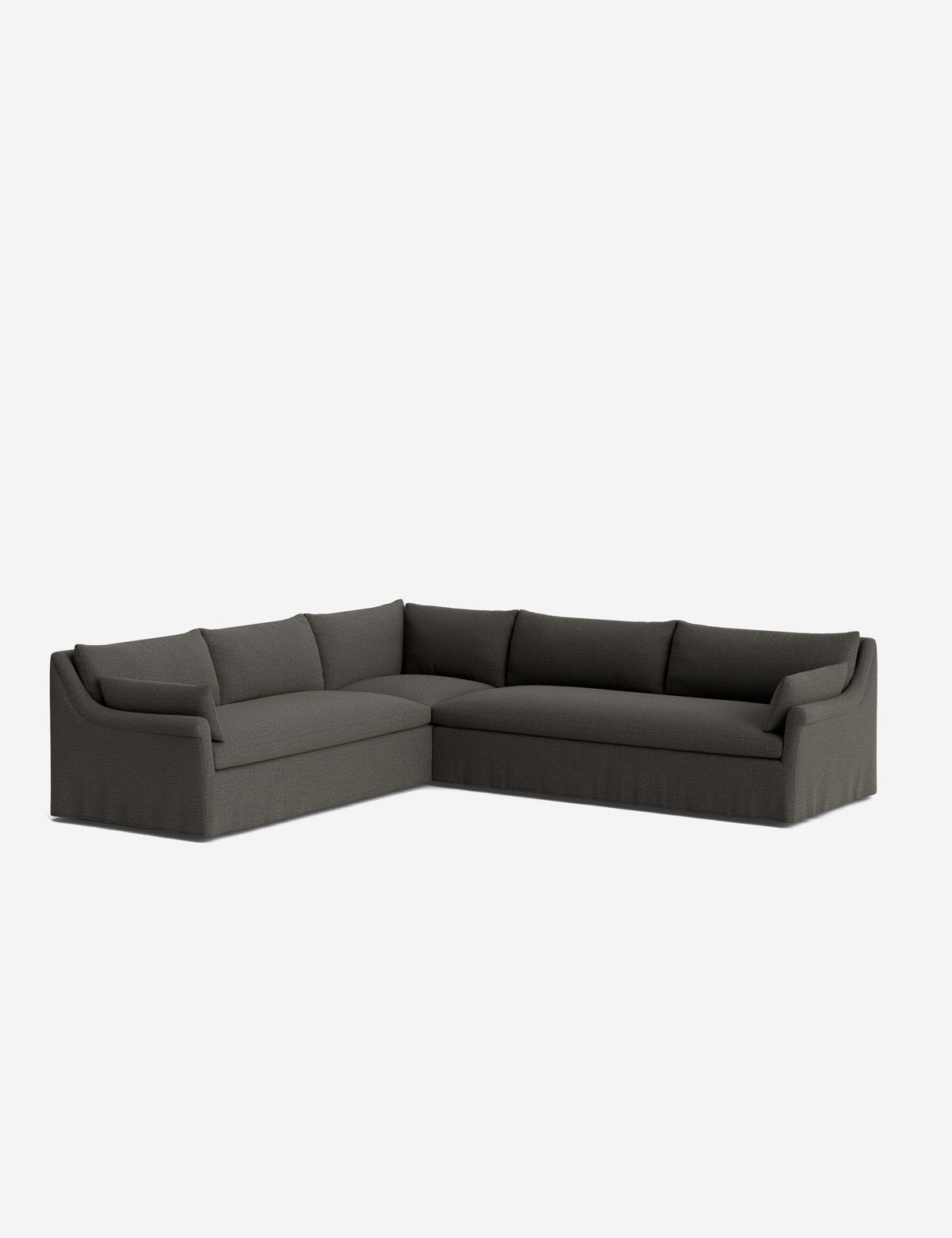 Portola Rolled Arm Luxe Depth Slipcover Corner Sectional Sofa