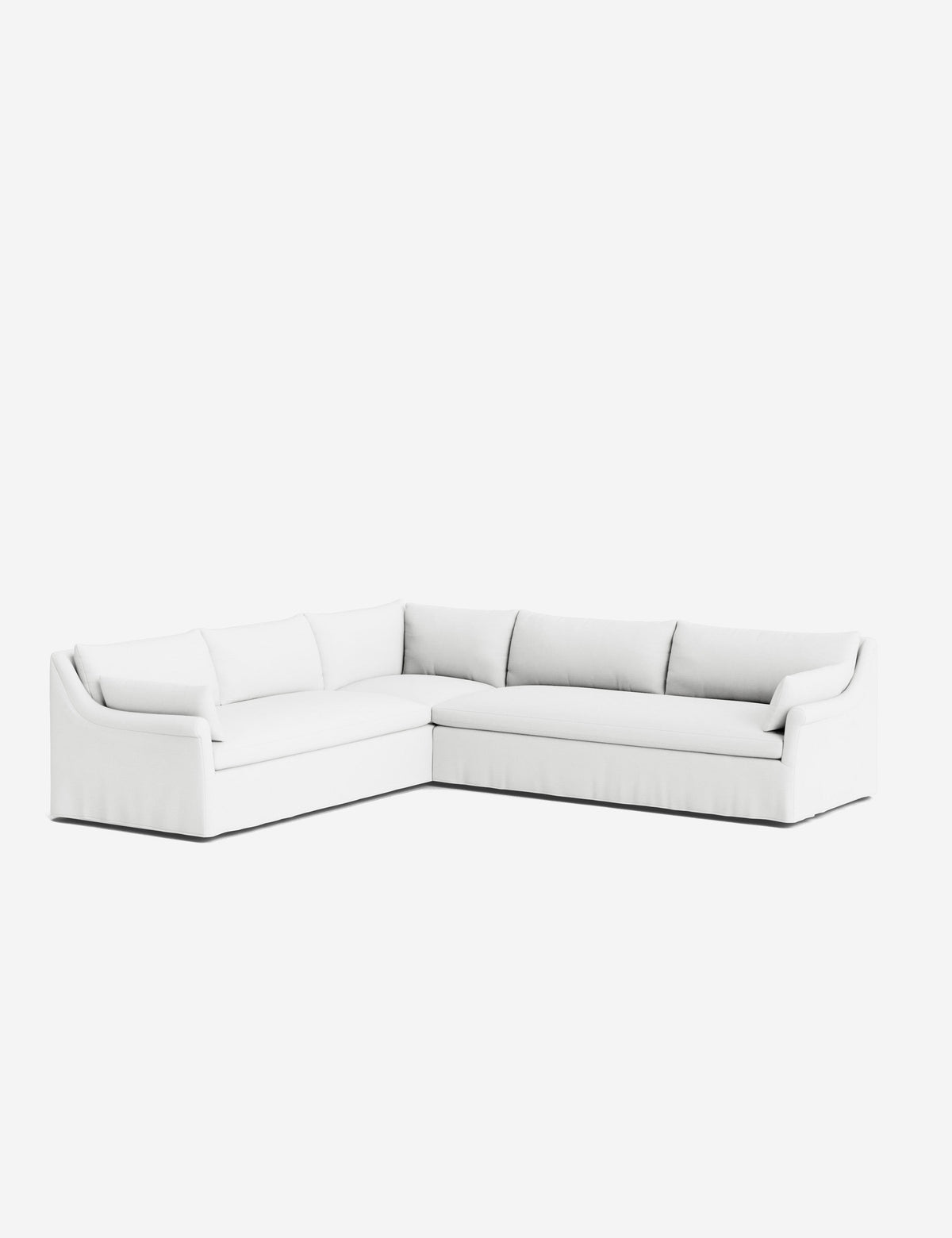 Portola Rolled Arm Luxe Depth Slipcover Corner Sectional Sofa