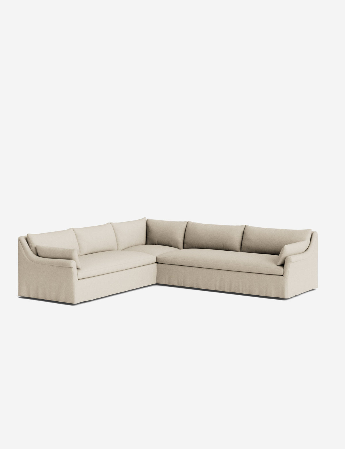 Portola Rolled Arm Luxe Depth Slipcover Corner Sectional Sofa
