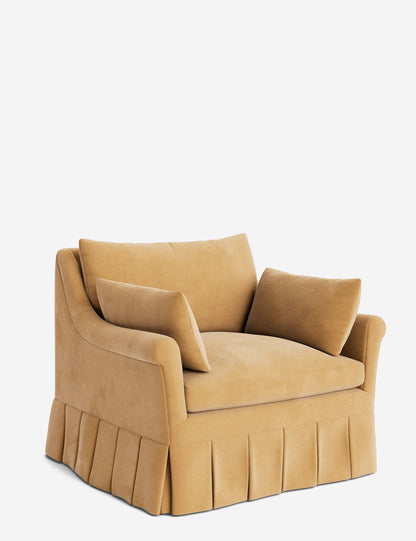 Portola Rolled Arm Pleated Accent Chair