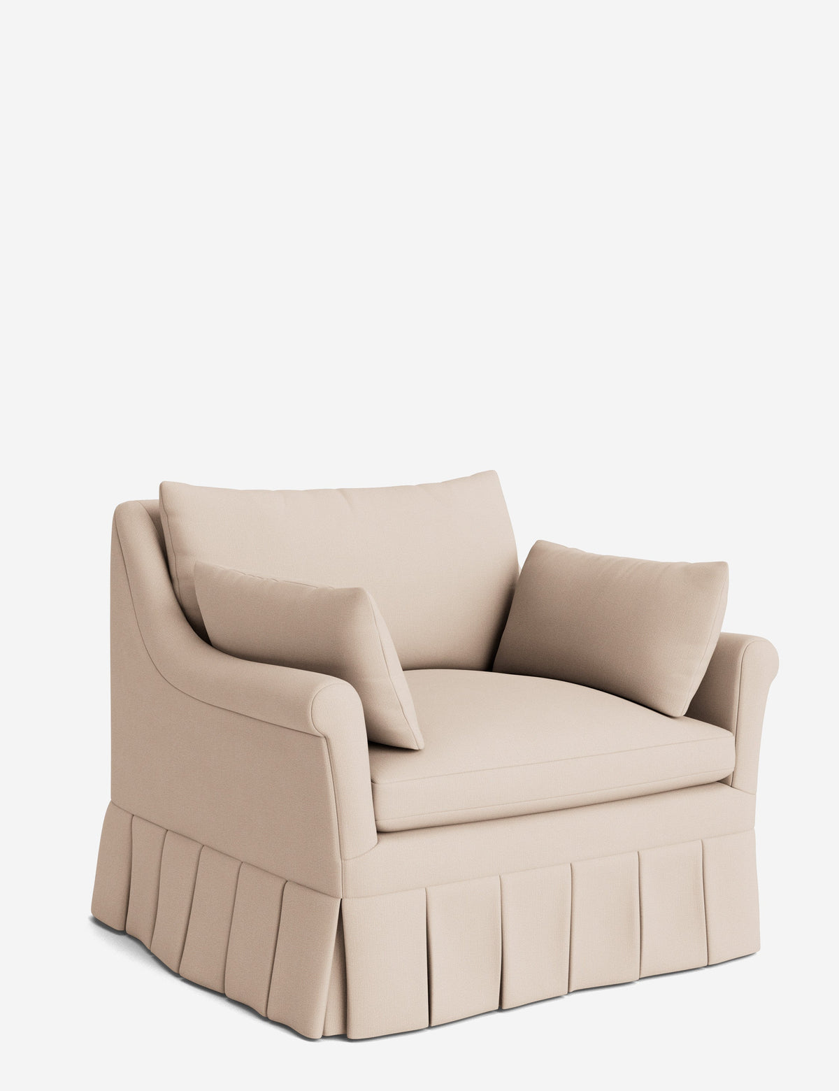 Portola Rolled Arm Pleated Accent Chair