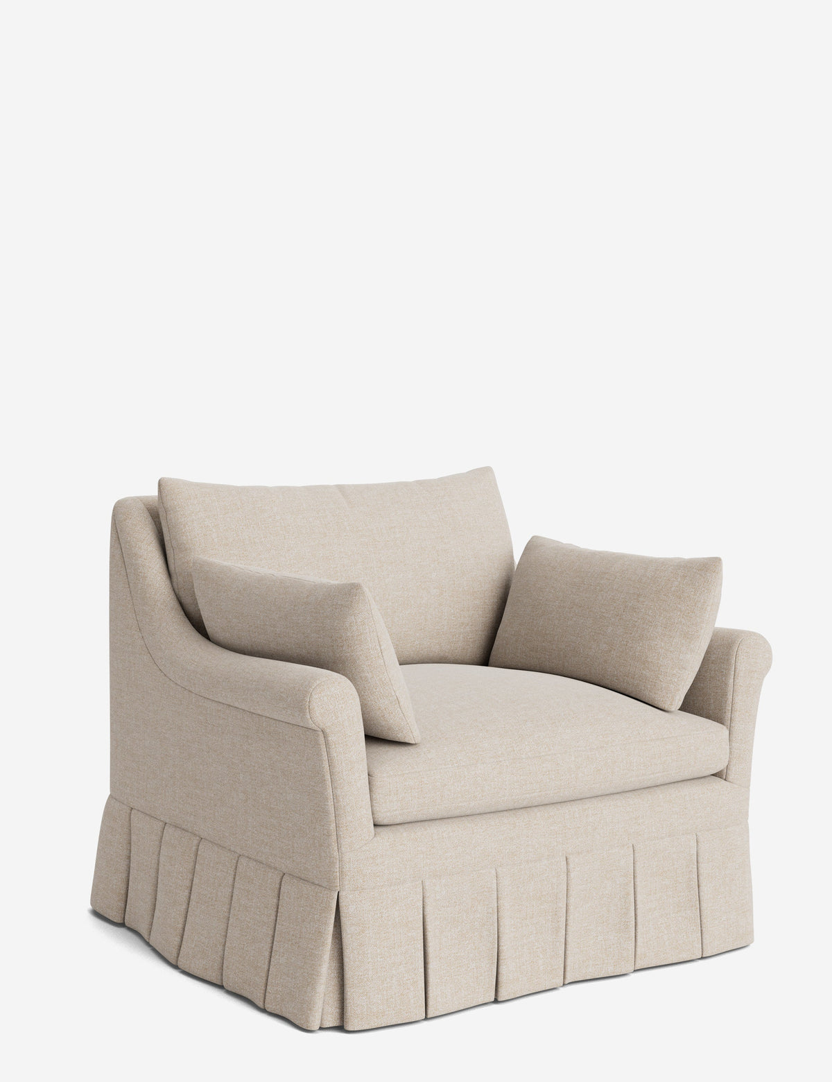 Portola Rolled Arm Pleated Accent Chair
